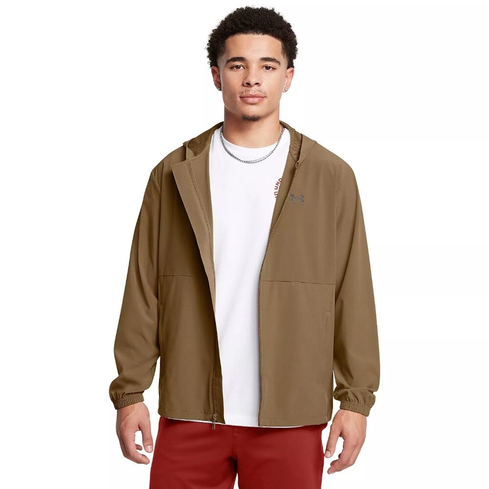 Under Armour Men's Brown Woven Hooded Jacket